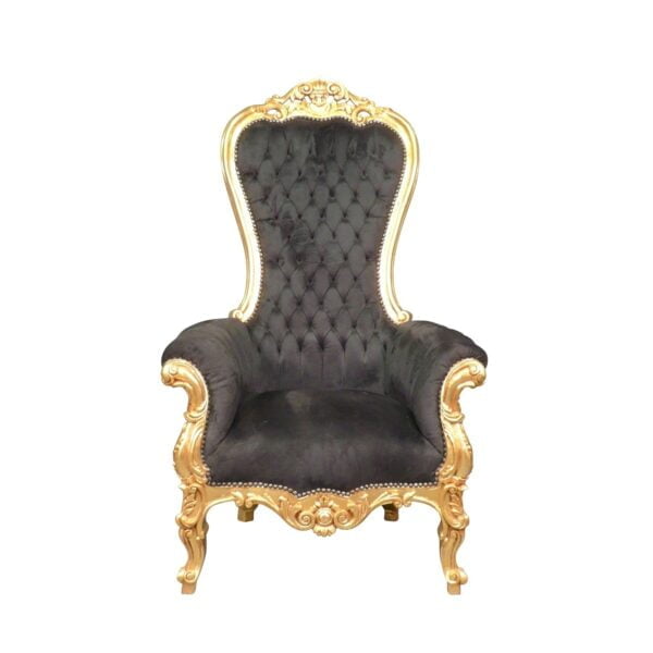 Fauteuil baroque noir modèle trône - Canapé baroque -