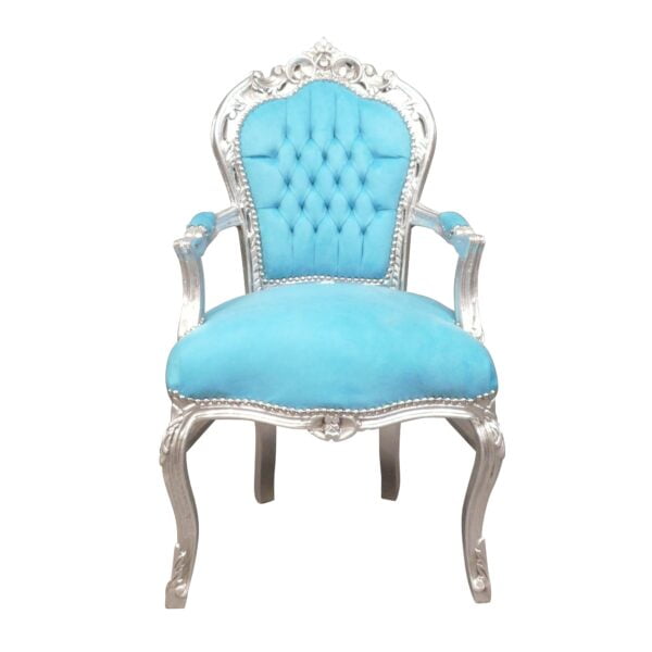 Fauteuil baroque bleu  - Magasin de meubles rococo