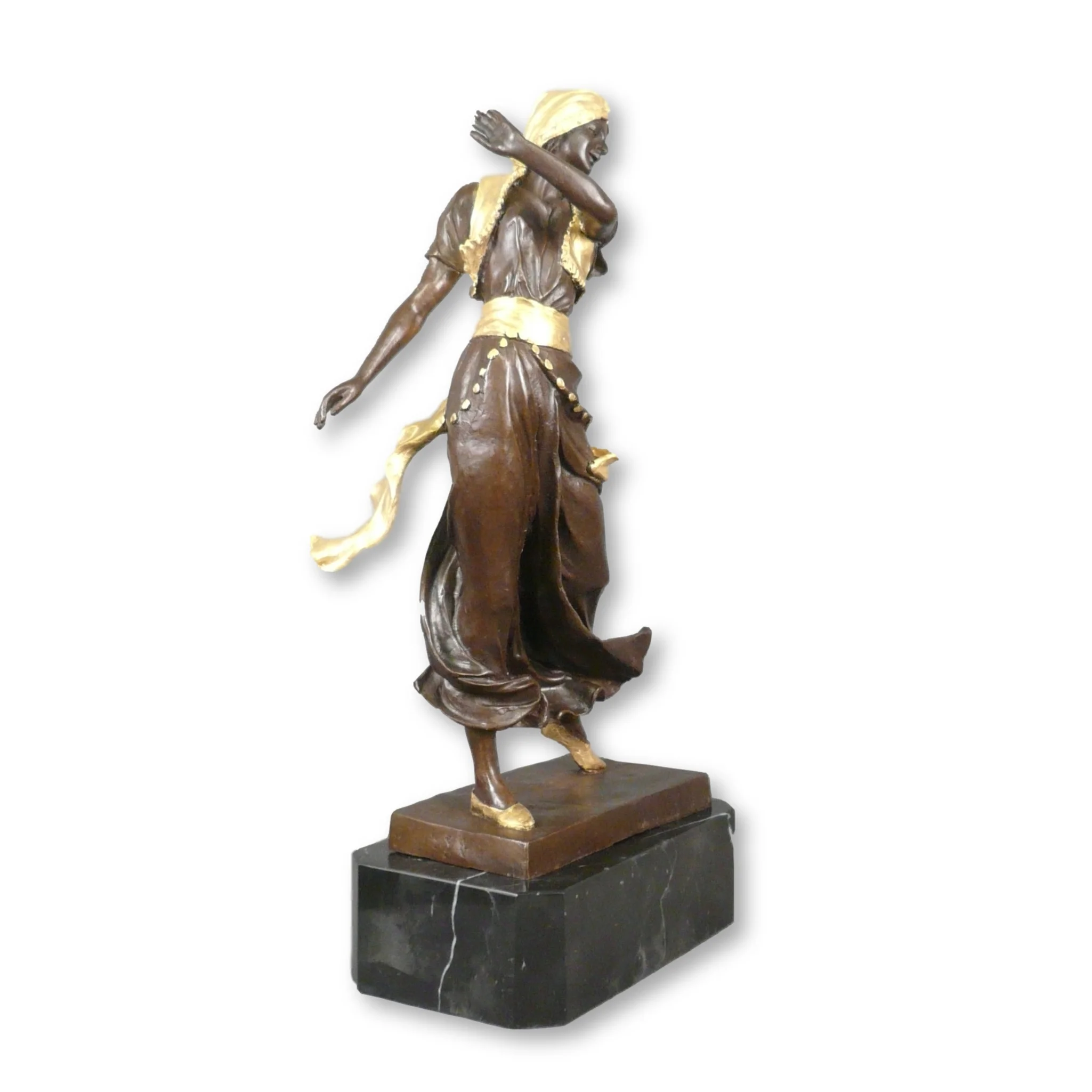 Sculpture bronze orientaliste d'une danseuse orientale